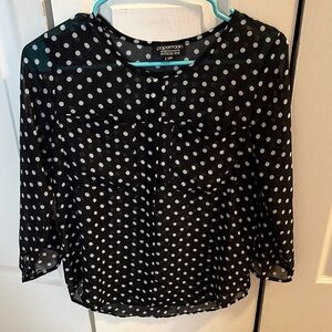 Papermoon Sheer Black and White Polka Dot Blouse